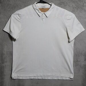 James Perse Polo Shirt Mens 5 White Supima Cotton Casual Made USA MSX3337